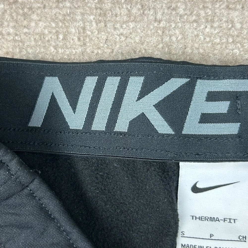 Nike Therma-Fit Sweatpants Mens S Black Fleece Lined Elastic Waist Performance